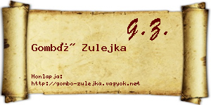Gombó Zulejka névjegykártya